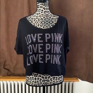 Pink crop top tee